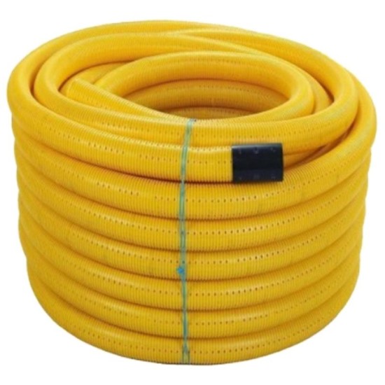 60mm x 50m Perforated Gas Duct Yellow