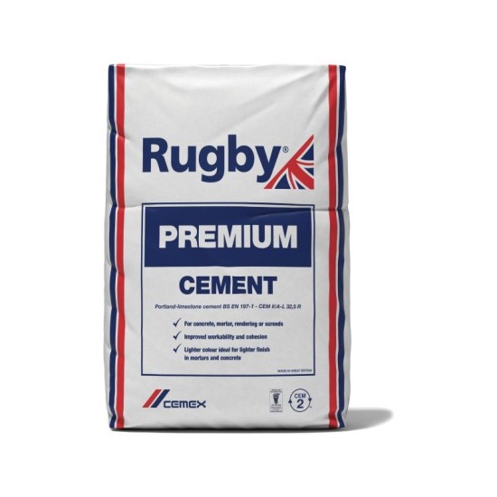 Cemex Rugby Premium Cement 25 kg Bag Plastic