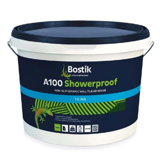 Bostik Showerproof Original Formulation Non Slip Wall Tile Adhesive White 5ltr
