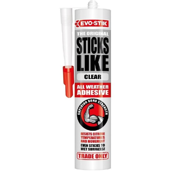 Evo-Stik Sticks Like All Weather MS Polymer Adhesive Clear C20