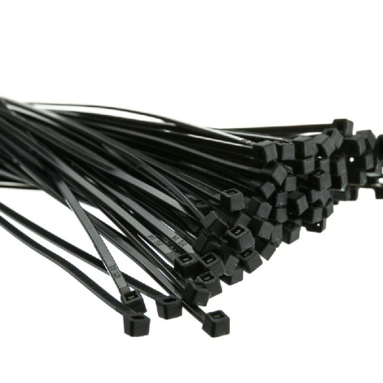 102mm x 2.4mm Black Cable Ties (Pk 100)