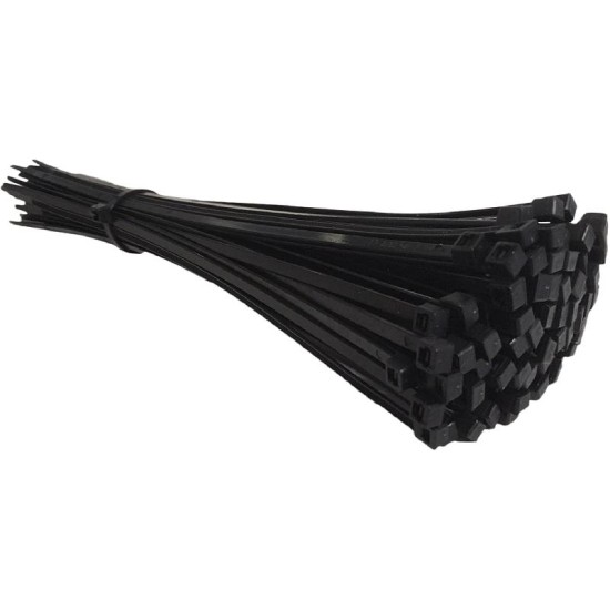 370mm x 4.8mm Black Cable Ties (Pk 100)