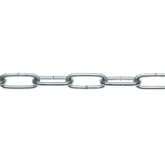 Chain BZP 5mm Long Link Welded Per Meter