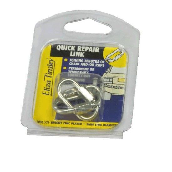 3mm BZP Quick Repair Links Pack of 3