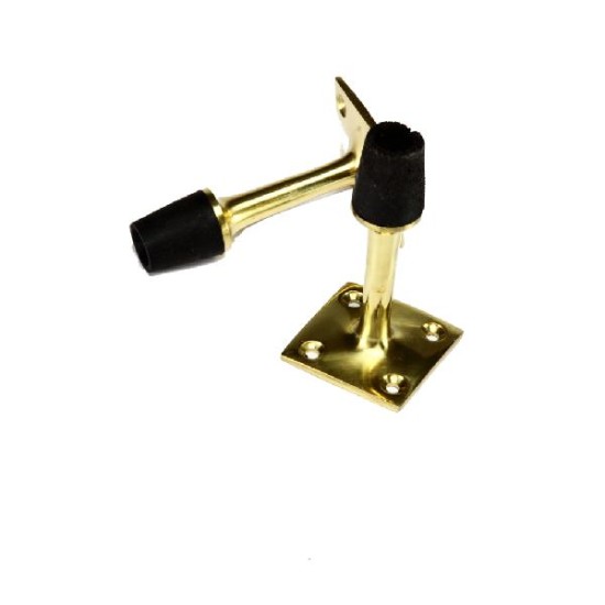 63mm Skirting Door Stop Polished Brass Pack of 2
