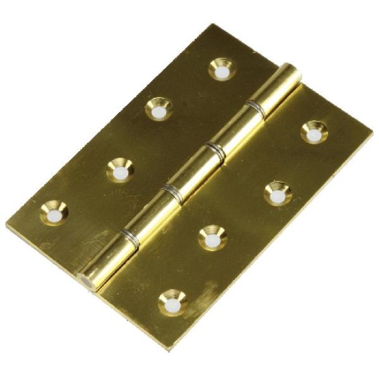 Polished Brass Washered Butt Hinge 75 x 50mm Pair of