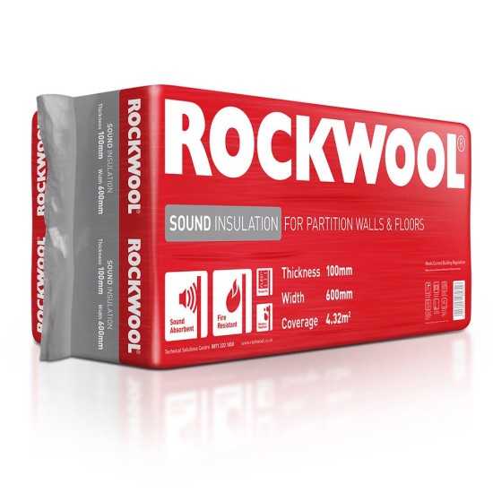 Rockwool SOUND INSULATION SLAB 1200x600x50 8.64 M2/Pk 274413