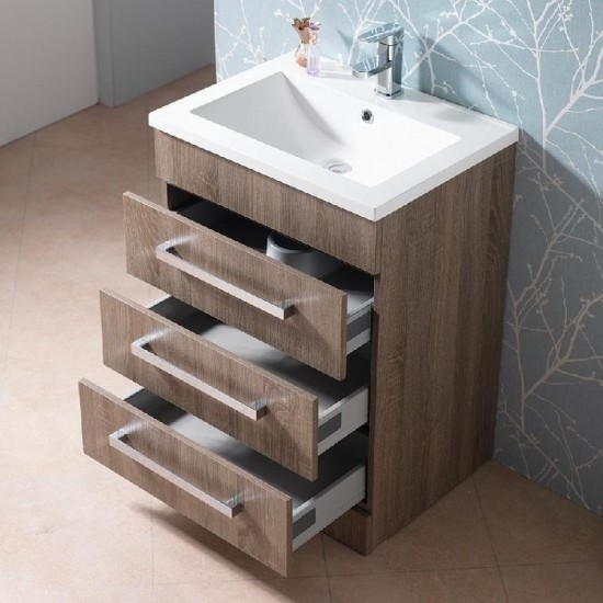 Monica Floorstanding Unit with Drawers Size: 600 - Furniture Colour: White - Number of Drawers: 3 Drawers