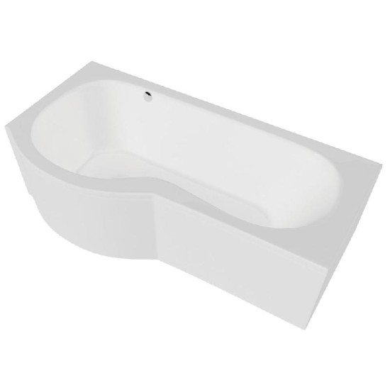 California 'P' shaped Shower Bath Only  Size: 1500 x 700 - Bath Spec: Standard Spec - Handing: Right Hand