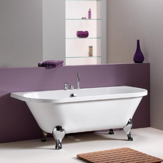 Oxford Freestanding Bath Size: 1700 x750 - Foot Option: Traditional Chrome Feet - Iconic Waste Option: No Waste - Iconic P-Trap Option: No P-Trap