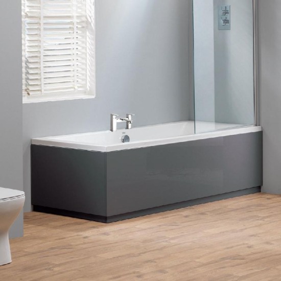 Q-Line Wooden Bath Panels Size: 1700 - Furniture Colour: Platinum Grey