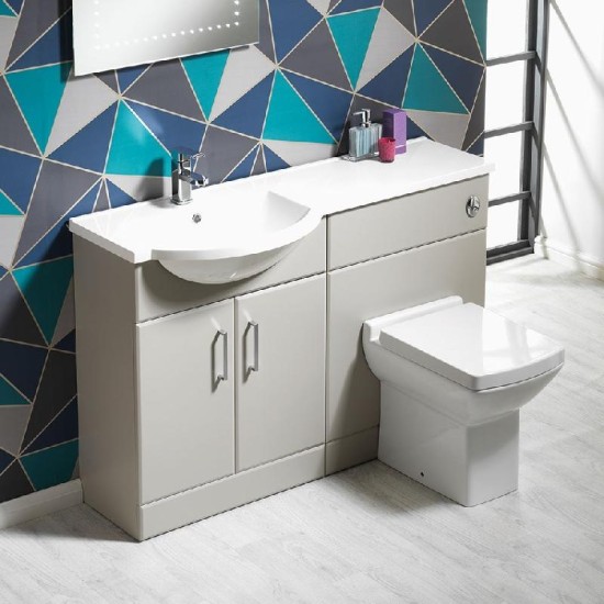 Richmond 1-Piece Basin Combinations Size: 1200 - Handing: Right Hand - Furniture Colour: Pearl Grey