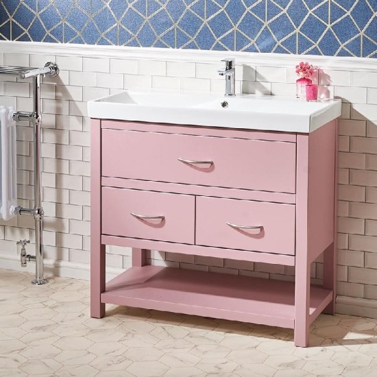 Tuscany 90 with Basin Size: 900 - Furniture Colour: Dusty Pink