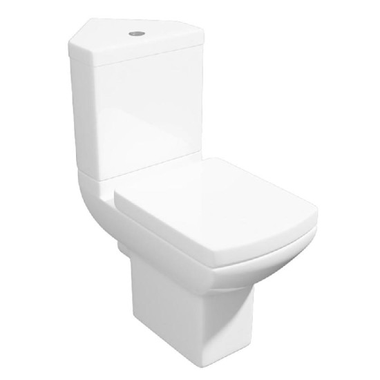 Eden Corner WC including Soft Close Seat WC Option: Close Coupled Pan, Cistern & Soft Close Seat