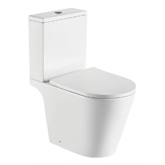 Oregon Rimless Open-Back WC including Soft Close Seat WC Option: Open-Back Close Coupled Pan, Cistern & Soft Close