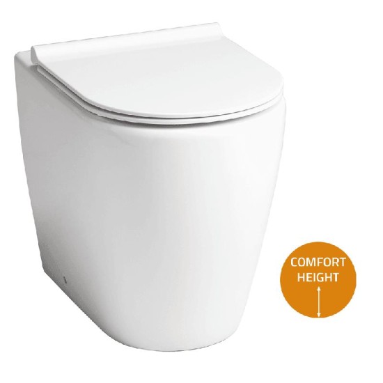 Roma Rimless Comfort Back-to-Wall Pan & Soft Close Seat WC Option: Back-to-Wall Pan & Soft Close Seat