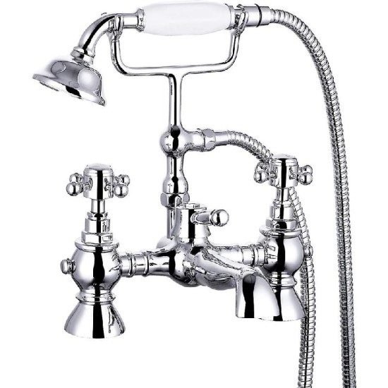 Nostalgic Bath Shower Mixer & Kit (2 hole) Chrome