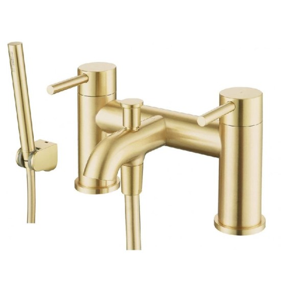 Tuscany Bath Shower Mixer & Kit (2 Hole) Brushed Gold