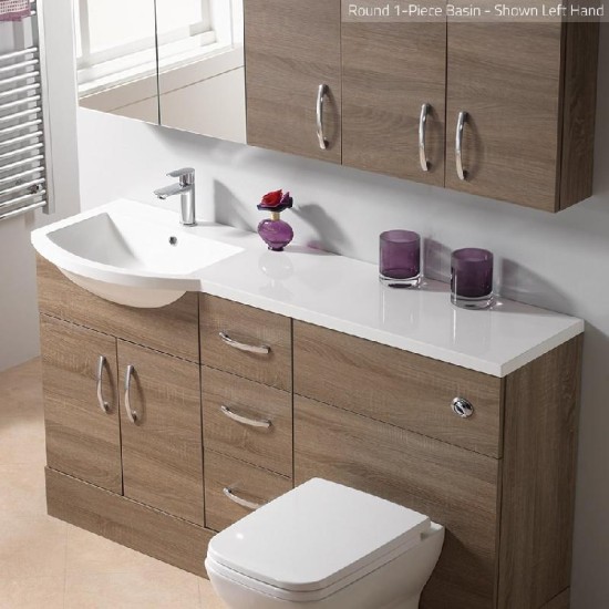 Q-Line Round 1-Piece Basin Options Size: 1800 x 350mm (450mm Max) - Handing: Right Hand