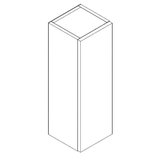 Q-Line 200mm Single Door Wall Cabinet Size: 2000 - Q-Line Furniture Colour: Platinum Grey - Q-Line Handles: Slim D - Brushed Brass