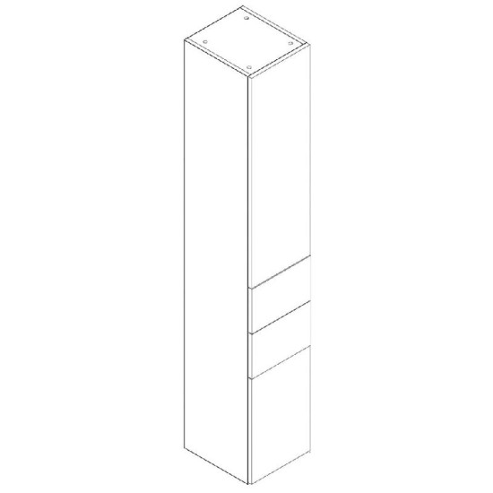 Q-Line 300mm Tall Column - 345mm Depth Size: 300 - Q-Line Furniture Colour: Gloss White - Q-Line Handles: Curved Bar