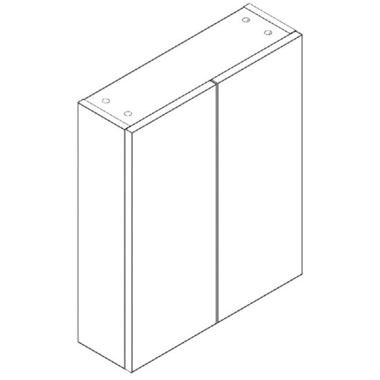 Q-Line Double Wall Cabinet Size: 500 - Q-Line Furniture Colour: Platinum Grey - Q-Line Handles: Bow