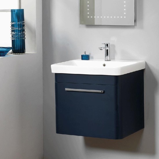 Cornell 50 Wall Hung Base & Basin Size: 500mm - Colour: Textured Grey - WC Base: Slimline 550mm WC Base Unit