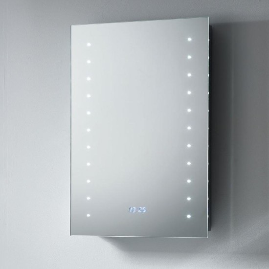 Duke Mirror with LED Lights, LED Clock, Bluetooth Function, Anti-Mist Pad & Sensor Switch Size: 500 x 700