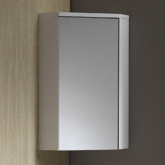 Richmond Corner Mirrored Wall Cabinet Size: 400 - Furniture Colour: White