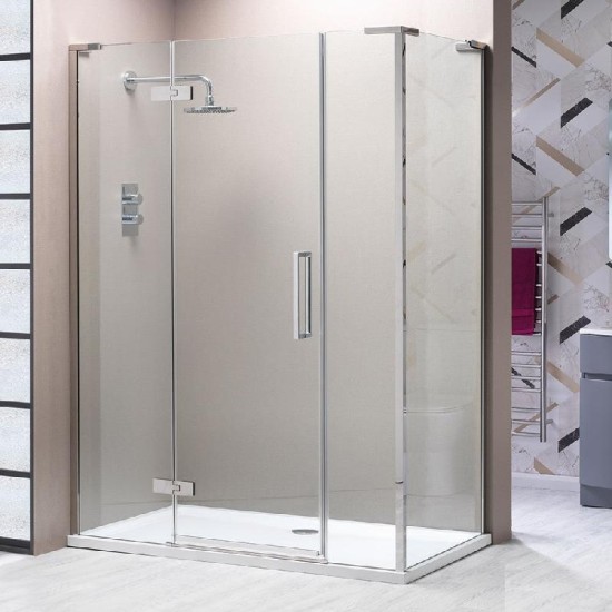 Ascent 10 Hinged Door Size: 900mm - Extension Panel: 300mm - Side Panel Size: 700mm - Extension Bracket: Side Fixing