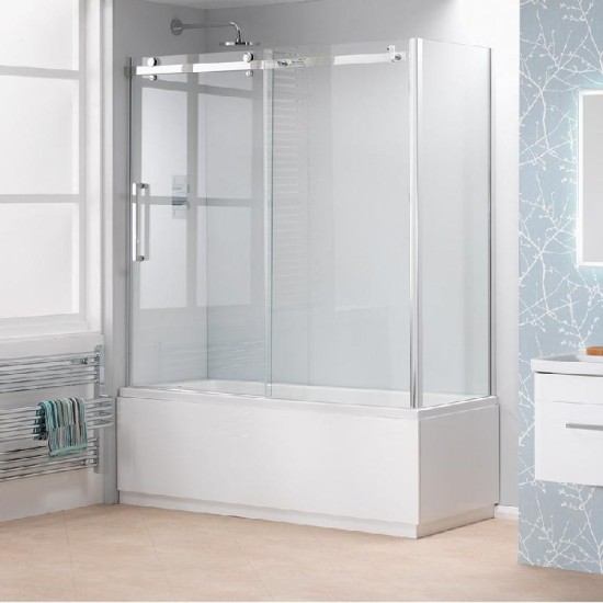 Genesis 8mm Over-Bath Screen Size: 1700 x 1600mm - Side Panel Size: 700 x 1600mm