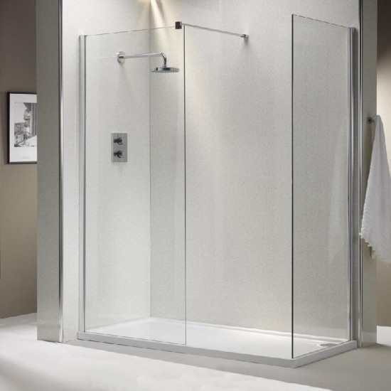 Genesis 8mm Shower Wall with Easy-Clean Glass Size: 500