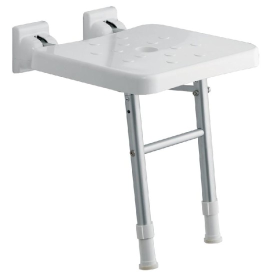 Comfort Fold-Up Shower Seat with Legs White