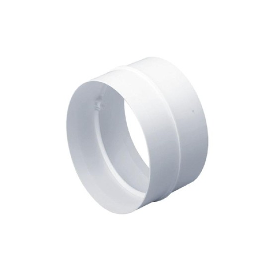 100mm, Straight Connector, White