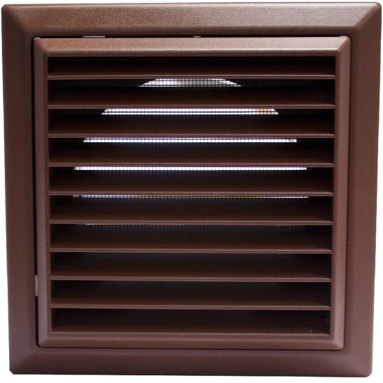 110x54mm Outlet Louvered Grille with Flyscreen Brown