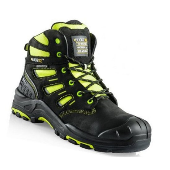 Buckler Hi-Viz Waterproof Black/Yellow Safety Non-Metallic Boots Size 7