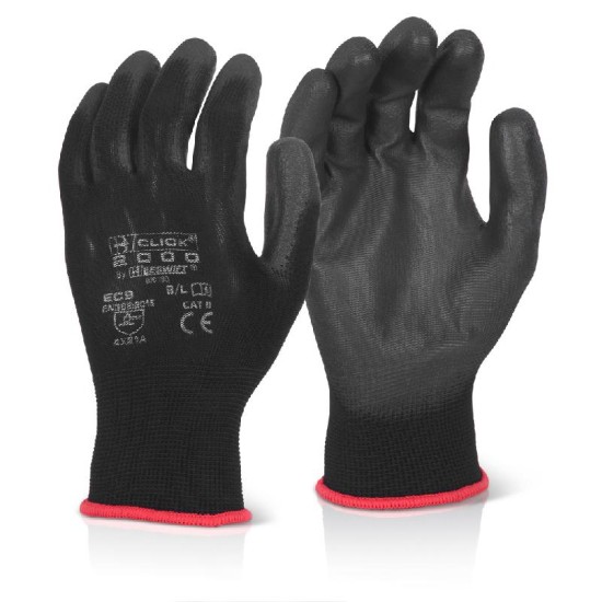 PU Coated Gloves Large Black