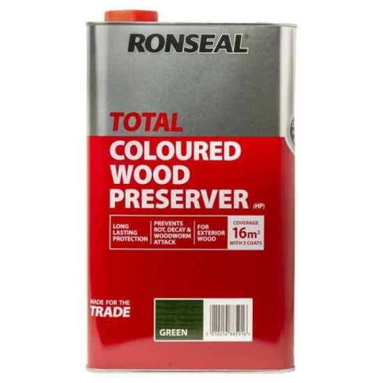 Ronseal Trade Total  Wood Preserver 5l Green