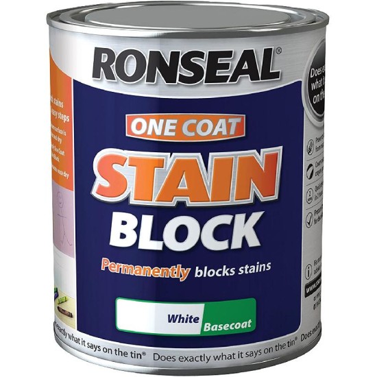 Ronseal One Coat Stain Block White 2.5L