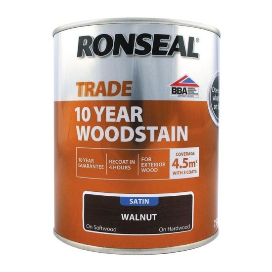 Ronseal Trade 10yr Woodstain Walnut 750ml