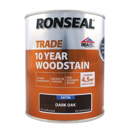 Ronseal Trade 10yr Woodstain Dark Oak 2.5L