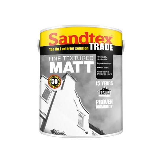 Sandtex Fine Textured Masonry Paint Matt Brilliant White 10L