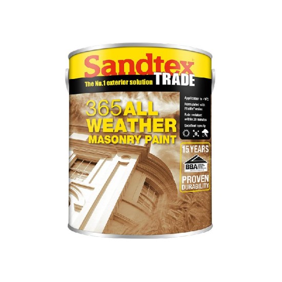 Sandtex 365 All Wather Masonry Paint Brilliant White 5L