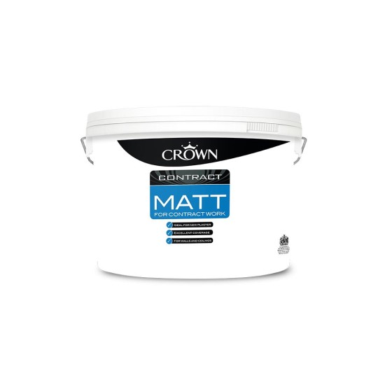 Crown Contractors Contract Matt - Brilliant White - 10L