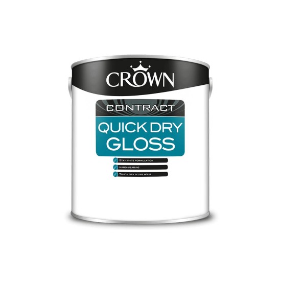 Crown Contractors Quick Dry Gloss - Brilliant White - 1L