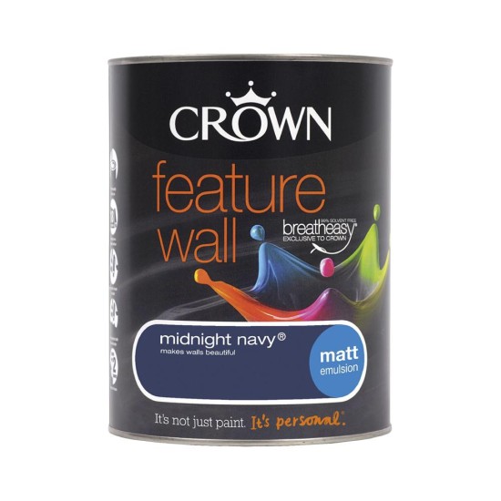 Crown Feature Wall Matt - Midnight Navy - 1.25L
