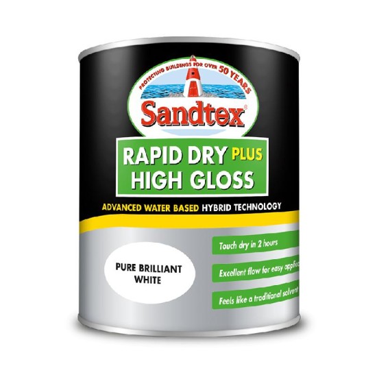 Sandtex Rapid Dry Plus High Gloss Pure Brilliant White 2.5L