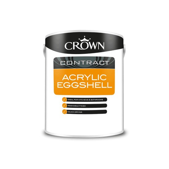 Crown Contractors Acrylic Eggshell - Brilliant White - 2.5L