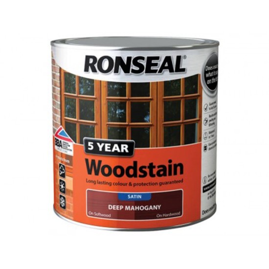 Ronseal Trade 5 Year Woodstain 2.5L Deep Mahogany