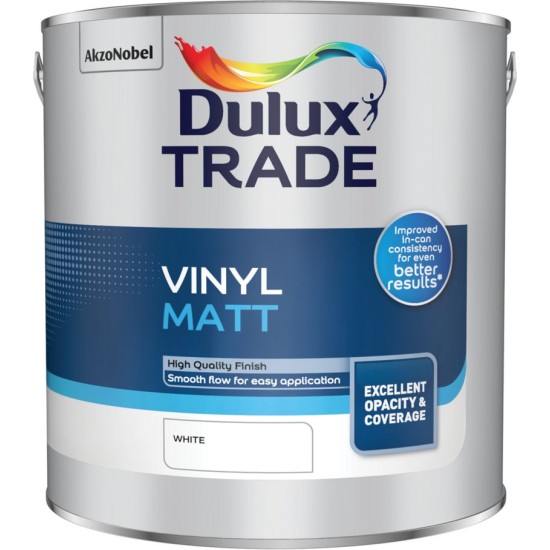 Dulux Trade 2.5L Vinyl Matt - White Finish